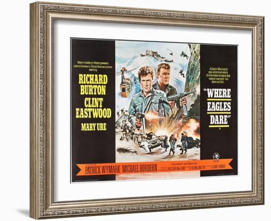 Where Eagles Dare, UK Movie Poster, 1968-null-Framed Art Print