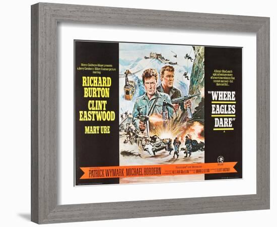 Where Eagles Dare, UK Movie Poster, 1968-null-Framed Art Print