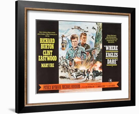 Where Eagles Dare, UK Movie Poster, 1968-null-Framed Art Print