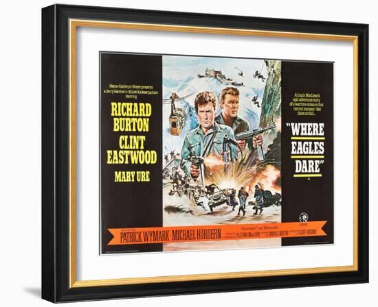 Where Eagles Dare, UK Movie Poster, 1968-null-Framed Art Print