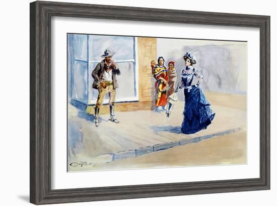 Where East Meets West-Charles Marion Russell-Framed Art Print