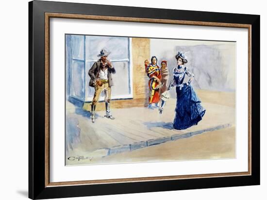 Where East Meets West-Charles Marion Russell-Framed Art Print