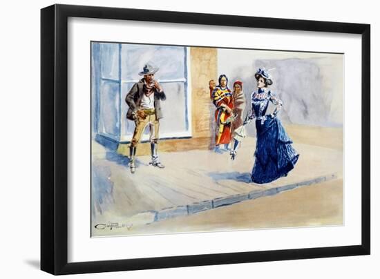 Where East Meets West-Charles Marion Russell-Framed Art Print