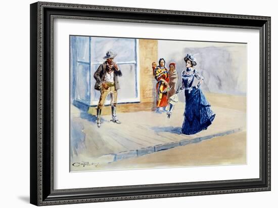 Where East Meets West-Charles Marion Russell-Framed Art Print