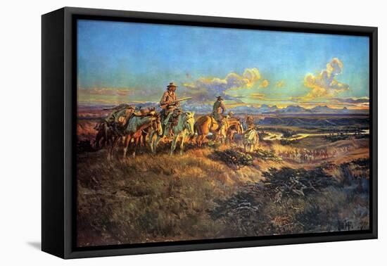 Where Guns Were Their Passports-Charles Marion Russell-Framed Stretched Canvas