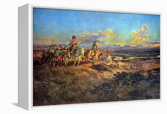 Where Guns Were Their Passports-Charles Marion Russell-Framed Stretched Canvas