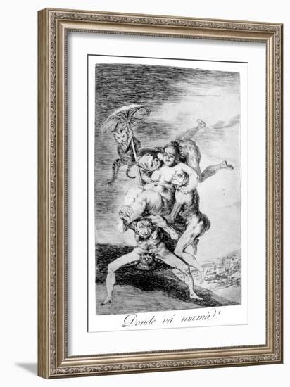 Where Is Mother Going?, 1799-Francisco de Goya-Framed Giclee Print