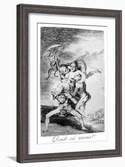 Where Is Mother Going?, 1799-Francisco de Goya-Framed Giclee Print