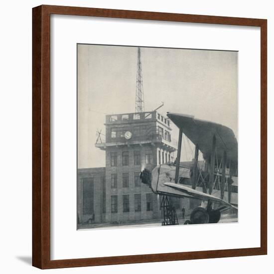 'Where Officers of a Great Aerodrome Keep Contact with the Flying Pilots', c1935-Unknown-Framed Photographic Print