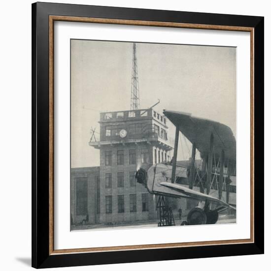 'Where Officers of a Great Aerodrome Keep Contact with the Flying Pilots', c1935-Unknown-Framed Photographic Print