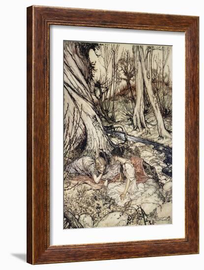 ..Where Often You and I Upon Faint Primrose-Beds Were Wont to Lie-Arthur Rackham-Framed Giclee Print