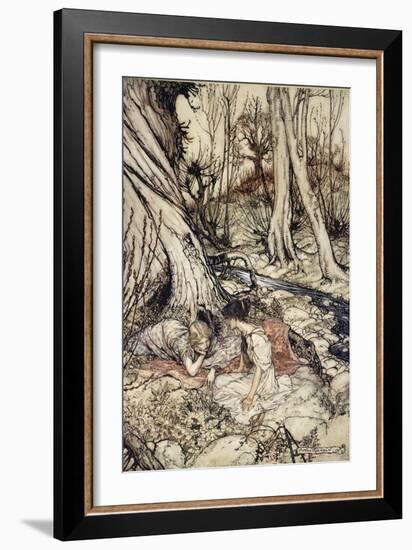 ..Where Often You and I Upon Faint Primrose-Beds Were Wont to Lie-Arthur Rackham-Framed Giclee Print