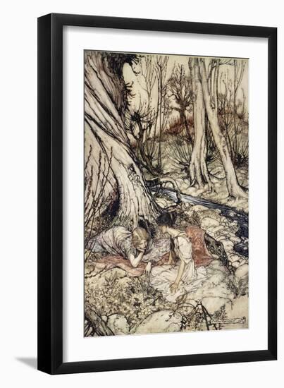 ..Where Often You and I Upon Faint Primrose-Beds Were Wont to Lie-Arthur Rackham-Framed Giclee Print