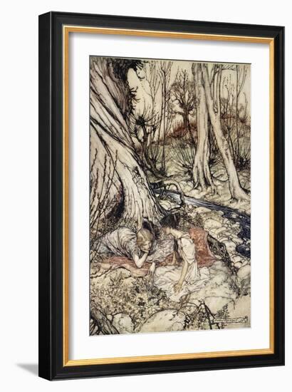 ..Where Often You and I Upon Faint Primrose-Beds Were Wont to Lie-Arthur Rackham-Framed Giclee Print