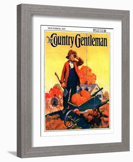 "Where's That Turkey?," Country Gentleman Cover, November 1, 1927-William Meade Prince-Framed Giclee Print