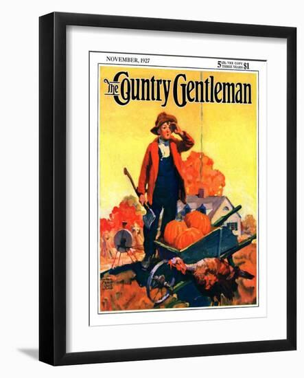 "Where's That Turkey?," Country Gentleman Cover, November 1, 1927-William Meade Prince-Framed Giclee Print