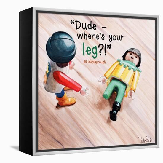 Where's Your Leg? 2-Jennifer Redstreake Geary-Framed Stretched Canvas