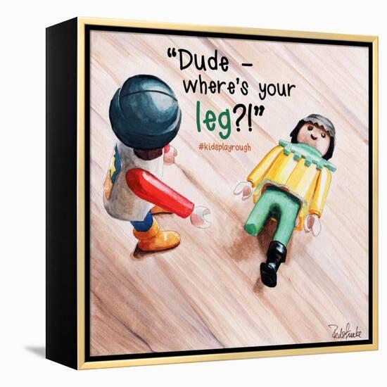 Where's Your Leg? 2-Jennifer Redstreake Geary-Framed Stretched Canvas