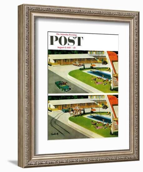 "Where the Girls Are" Saturday Evening Post Cover, August 17, 1957-Thornton Utz-Framed Giclee Print