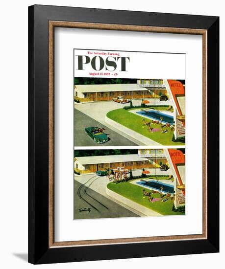 "Where the Girls Are" Saturday Evening Post Cover, August 17, 1957-Thornton Utz-Framed Giclee Print