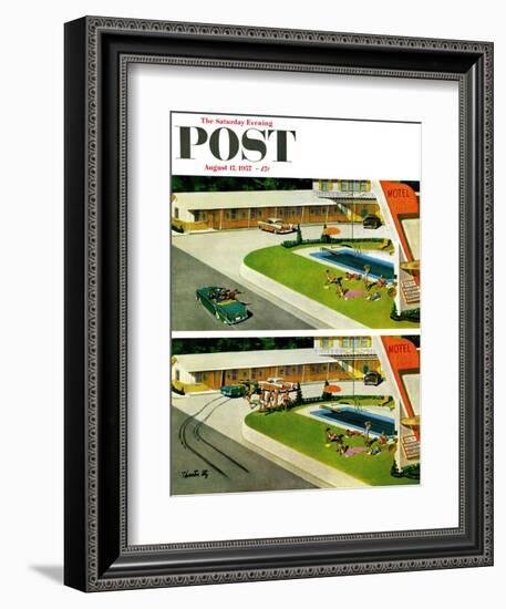 "Where the Girls Are" Saturday Evening Post Cover, August 17, 1957-Thornton Utz-Framed Giclee Print