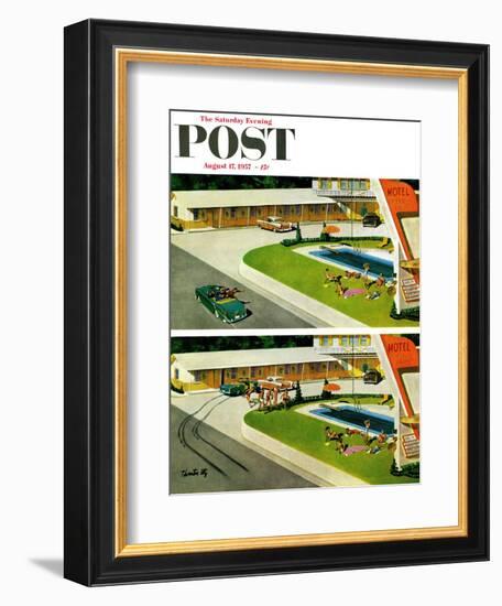 "Where the Girls Are" Saturday Evening Post Cover, August 17, 1957-Thornton Utz-Framed Giclee Print