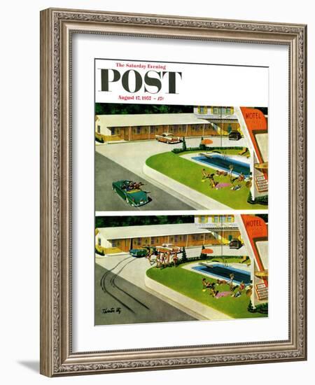 "Where the Girls Are" Saturday Evening Post Cover, August 17, 1957-Thornton Utz-Framed Giclee Print