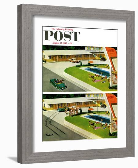 "Where the Girls Are" Saturday Evening Post Cover, August 17, 1957-Thornton Utz-Framed Giclee Print