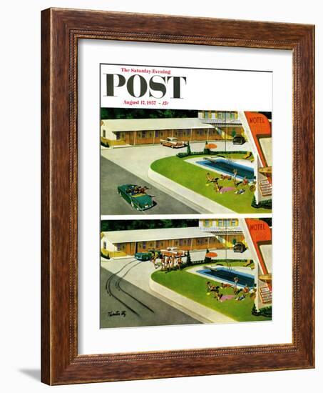 "Where the Girls Are" Saturday Evening Post Cover, August 17, 1957-Thornton Utz-Framed Giclee Print