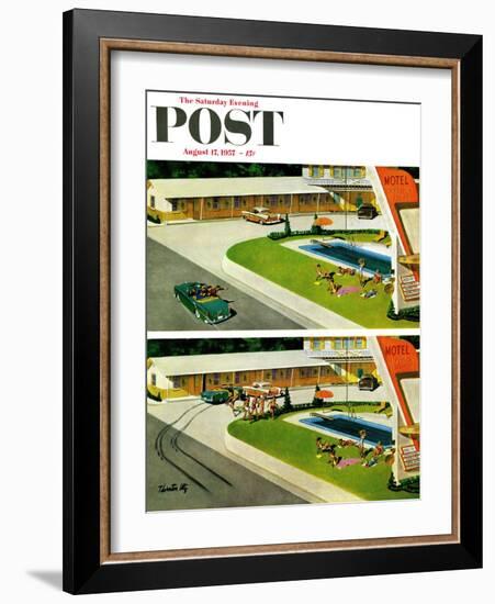 "Where the Girls Are" Saturday Evening Post Cover, August 17, 1957-Thornton Utz-Framed Giclee Print