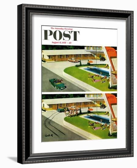 "Where the Girls Are" Saturday Evening Post Cover, August 17, 1957-Thornton Utz-Framed Giclee Print