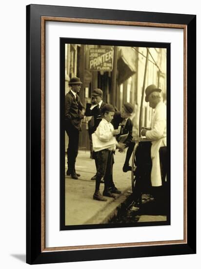 Where the Newsboy's Money Goes-Lewis Wickes Hine-Framed Art Print