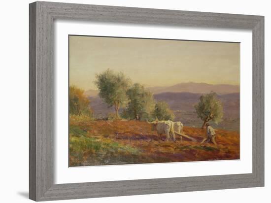 Where Virgil Sang, Man Ploughing, 1912-George Faulkner Wetherbee-Framed Giclee Print