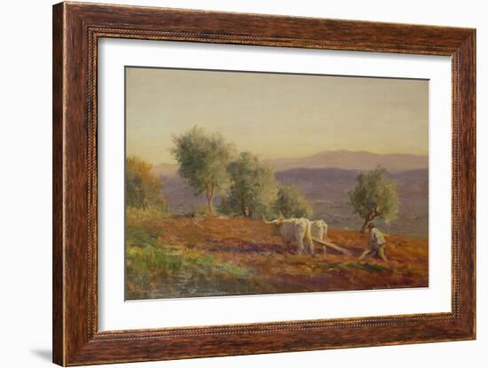 Where Virgil Sang, Man Ploughing, 1912-George Faulkner Wetherbee-Framed Giclee Print