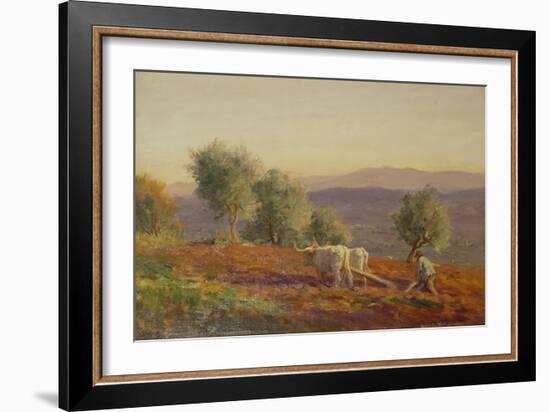 Where Virgil Sang, Man Ploughing, 1912-George Faulkner Wetherbee-Framed Giclee Print