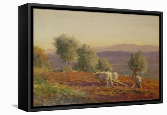 Where Virgil Sang, Man Ploughing, 1912-George Faulkner Wetherbee-Framed Premier Image Canvas