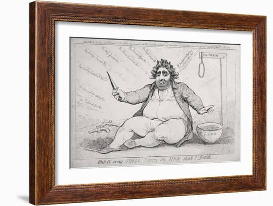 Which Way Shall I Turn Me, How Shall I Decide? Published by S.W. Fores in 1793-James Gillray-Framed Giclee Print