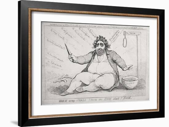 Which Way Shall I Turn Me, How Shall I Decide? Published by S.W. Fores in 1793-James Gillray-Framed Giclee Print