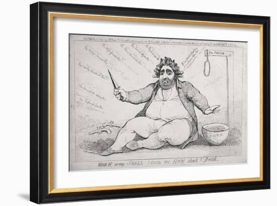 Which Way Shall I Turn Me, How Shall I Decide? Published by S.W. Fores in 1793-James Gillray-Framed Giclee Print