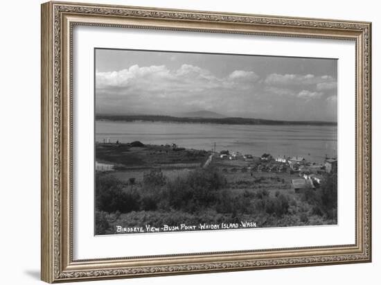 Whidbey Island, Washington - Aerial View from Bush Point-Lantern Press-Framed Art Print