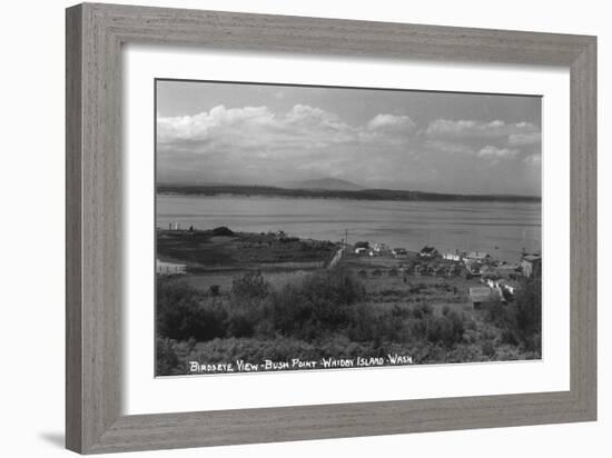 Whidbey Island, Washington - Aerial View from Bush Point-Lantern Press-Framed Art Print