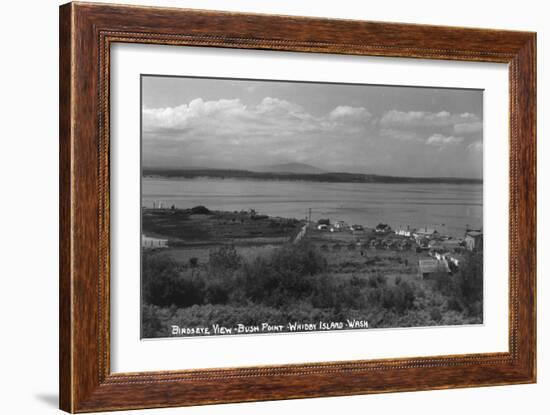 Whidbey Island, Washington - Aerial View from Bush Point-Lantern Press-Framed Art Print