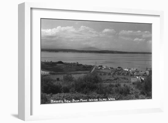 Whidbey Island, Washington - Aerial View from Bush Point-Lantern Press-Framed Art Print