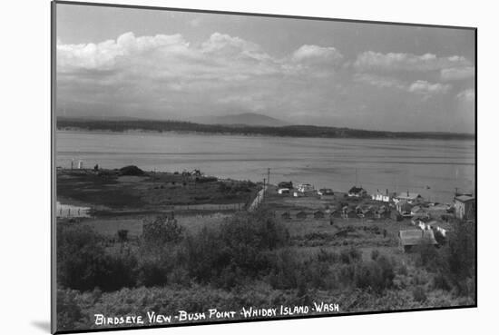 Whidbey Island, Washington - Aerial View from Bush Point-Lantern Press-Mounted Art Print