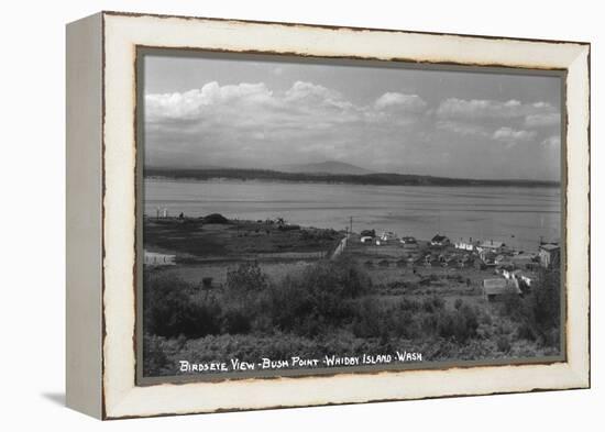 Whidbey Island, Washington - Aerial View from Bush Point-Lantern Press-Framed Stretched Canvas