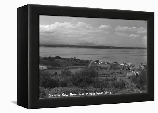 Whidbey Island, Washington - Aerial View from Bush Point-Lantern Press-Framed Stretched Canvas