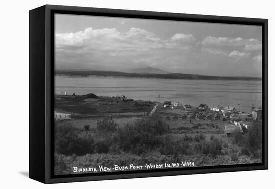 Whidbey Island, Washington - Aerial View from Bush Point-Lantern Press-Framed Stretched Canvas