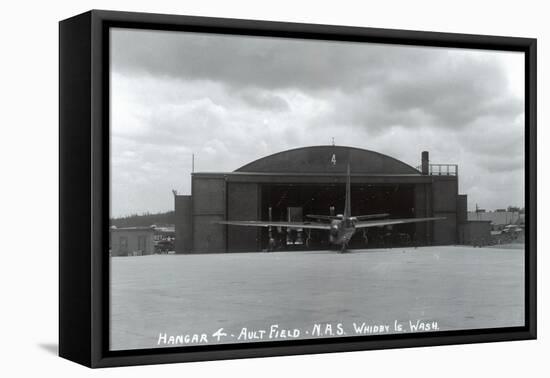 Whidbey Island, Washington - Ault Field Hangar 4 View-Lantern Press-Framed Stretched Canvas