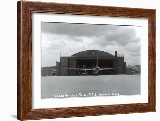 Whidbey Island, Washington - Ault Field Hangar 4 View-Lantern Press-Framed Art Print