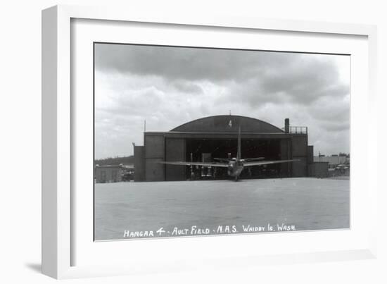 Whidbey Island, Washington - Ault Field Hangar 4 View-Lantern Press-Framed Art Print